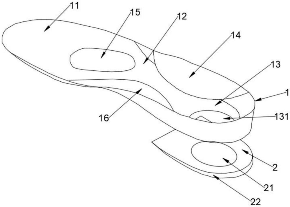 一种可调整足跟承压的足辅具